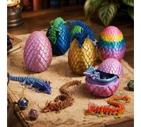 3D Printed Dragon Egg - Random Assorted Colour Two-Tone Red Gold