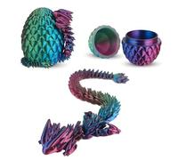 3d printed dragon egg,RemovableMystery Articulated Crystal Dragon,3d printed animals,Fidget Toys,Home Office Decor,Executive Desk Toy(Laser Purple, blue and green)