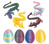 3D Printed Dragon Egg Set with 4 Inside, Fantasy Toy for Collectors and Enthusiasts, Featuring Silk Gold, Candy Color, Red Blue Green, Glow in the Dark Black Red
