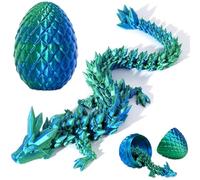 3D Printed Dragon Egg, Small Eggs with Dragon Inside, Articulated Crystal Dragon Fidget Toy, Autism Toys for Anxiety Relief, Desk Toys Home Office Decor
