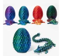 3D Printed Dragon Egg Toys,Dragon Toys Easter Basket Stuffers, 3D Printed Dragon in Egg Desk Toys, Decorative Easter Egg Fillers Easter Gifts for Boys Kids Home Decor (B)