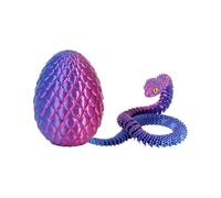 3D Printed Dragon Egg with Surprise Snake, Mysterious Crystal Egg Surprise Toys, Articulated Crystal Toys with Snake Inside for Gifts Kids Boys and Girls (Purple)