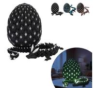 3D Printed Dragon Eggs with Dragon Inside - 11.8in Articulated Fidget Animals Glow in The Dark, Interesting Decorative Gift, Home & Office Decor - Upgraded 2026 Collectible Easter Basket Fille (Green)