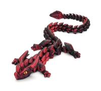 3D Printed Dragon Eggs with Dragon Inside, Articulated Fidget 3D Printed Animals, Interesting Decorative Gift (Black Red)