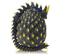3D Printed Dragon Eggs with Dragon Inside, Glow in The Dark Articulated Animals, Crystal Dinosaur Eggs 3D Printed Surprise Toys, Home Office Decor Executive Desk Toys, Home Decor (Yellow)