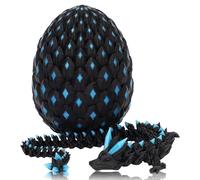 3D Printed Dragon Eggs with Dragon Inside, Glow in The Dark Articulated Animals, Crystal Dinosaur Eggs 3D Printed Surprise Toys, Home Office Decor Executive Desk Toys, Home Decor (Blue)