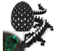 3D Printed Dragon Eggs with Dragon Inside, in The Dark Cool 3D Printer Articulated Animals Fidget Toy, Home Office Desk Decor, Gift for Kids, Teens, Boys, Girls(Nightglow green)