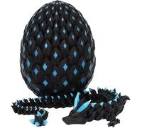 3D Printed Dragon Eggs with Dragon Inside, in The Dark Cool 3D Printer Articulated Animals Fidget Toy, Home Office Desk Decor, Gift for Kid Teen Boy Girls In Night(Nightglow blue)
