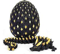 3D Printed Dragon Eggs with Dragon Inside, in The Dark Cool 3D Printer Articulated Animals Fidget Toy, Home Office Desk Decor, Gift for Kid Teen Boy Girls In Night (B)