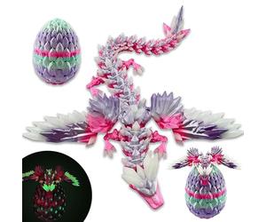 3D Printed Dragon Eggs with Flying Dragon Inside, in The Dark Cool 3D Printer Articulated Animals Fidget Toy, Home Office Desk Decor, Gift for Kids, Teens, Boys, Girls (Nightglow Candy)