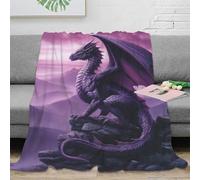 3D Printed dragon fantasy Warm Blanket Microfiber Ultra Warm Thermal Bedding mythical creature Travel Blanket Compact Portable Non Pilling for Campers Travellers Families 50x60inch(127x152cm)