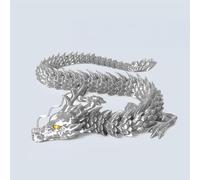3D Printed Dragon Flexible Articulated Dragon Ornament Fidget Toy Aquarium Decoration Car Interior Decoration Creative Gift (Black)