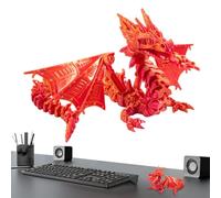 3D Printed Dragon Flexible Joints Dragon Figurine | Crystal Dragon for Adults, Home Decor, Executive Desk Toy, Fidget Toy, Easter Basket Stuffers, Collectible