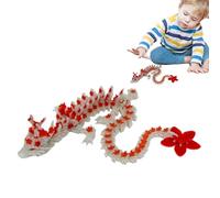 3D Printed Dragon - Glowing Articulated Toy, Glow In The Dark Sculpture, Fully Posable Flexible Body, Mythical Creature Decor, Novelty Hobby Gear, Vibrant Fluorescent Finish