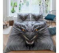 3D Printed dragon head Duvet Cover Premium Polyester fantasy beast art Bed Cover Quick Drying Soft Durable for Everyday Home Bedding Use Double（200x200cm）