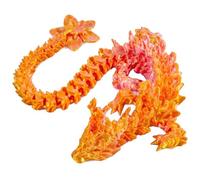 3D Printed Dragon in Egg 3D Printed Fidget Toy Animals Snake Toys 2024 New Articulated 3D Printed Cherry Dragon 3D Dragon Toy for Desk Decor Dragon Lovers & Collectors UK Sales (Gold)