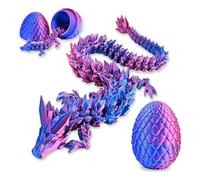 3D Printed Dragon In Egg - Articulated Crystal Dragon Figurine 3D Eggs with Inside Autism Toys Eggs - 30 cm Flexible Joints Dragons toys for Stress Relief & Home Decor