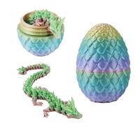 3D Printed Dragon in Egg, Articulated Dragon Egg Toy with Dragon Inside - Unique Home Desk Decor with Flexible Joints - Mythical Pieces Dragon Eggs for Autism/ADHD Egg Hunts (Macaron)