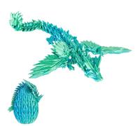 3D Printed Dragon in Egg Full Articulated Crystal 3D Printed Egg with Dragon Inside Flexible Joints Articulated Crystal Hatching Model Toy Desk Decor (green)