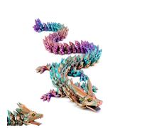 3D Printed Dragon Toys with Eyes, 16 inches 3d printed dragon large, Bendable and Flexible Big Fidget, Home Office Decor (Magic Gradient Dragon)