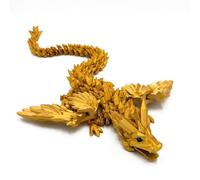3D Printed Dragon Toys with Eyes, 24 inches 3d printed dragon large, Winged Dragon, Bendable and Flexible Big Fidget (Gold)