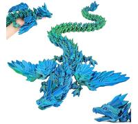 3D Printed Dragon Toys with Eyes, 24 inches 3d printed dragon large, Winged Dragon, Bendable and Flexible Big Fidget (green)