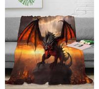 3D Printed Dragon wings Travel Blanket Microfiber Soft Cosy Bedding Warm Fantasy mythical creature Fluffy Blanket Machine Washable No Shedding for Couples Families Guests 80×90inch(200x230cm)