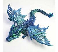 3D Printed Dragon with Wings Fully Articulated Crystal Dragon Toy Posable 3D Printed Animals Action Figure Fantasy Desk Pet and 3D Printed Fidgets for Office and Home Decor (Green,L)