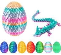 3D Printed Dragons Eggs with Dragon Inside Articulated Crystal Dragon Mystery Dragon Egg Fidget Toy Surprise 3D Printed Animal,3D Printed Dragon in Egg,3D Egg Fidget Toy,Home Decor Executive Desk Toy