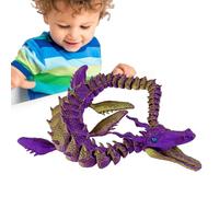 3D Printed Dragons - PLA Material | Crystal Dragon With Flexible Joints | Fully Articulated Fidget Companion For Kids Boys And Adults | Unique Desk Model Enhancing Focus And Creative Play
