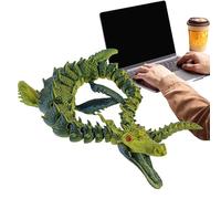 3D Printed Dragons - PLA Material | Crystal Dragon With Flexible Joints | Fully Articulated Fidget Companion For Kids Boys And Adults | Unique Desk Model Enhancing Focus And Creative Play