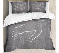 3D Printed Drawing Silhouette Single Duvet Cover Set Sidewalk Bedding Set Soft Breathable Microfibre Quilt Cover 150x200 with Zipper Closure and 2 Pillowcases 50x75 1929-A