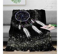 3D Printed Dreamcatcher All Season Blanket Microfiber Warm Soft Bedding Lightweight Fantasy Art 2 Sofa Throw Compact Portable for Travellers Campers Families 40x50inch(100x130cm)