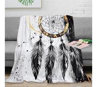 3D Printed Dreamcatcher Bedding Blanket Microfiber Ultra Soft Warm Bedding Artistic tribal design Bed Throw Compact Portable Non Pilling for Travellers Campers Families 40x50inch(100x130cm)