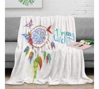 3D Printed DreamCatcher Blanket Microfiber Soft Warm Bedding Cosy WatercolorArtStyle Throw Blanket Lightweight Compact for University Students Dorm Dwellers 70×80inch(180x200cm)