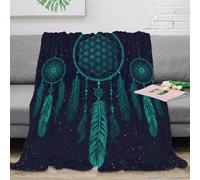 3D Printed Dreamcatcher Blanket Ultra Soft Microfiber Bedding Warm Cosy Spiritual Art Design Throw Blanket Thoughtful Gift for Friends Families Loved Ones 40x50inch(100x130cm)