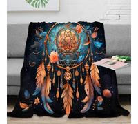 3D Printed Dreamcatcher decor Bed Throw Microfiber Ultra Soft Warm Bedding bohemian art Thermal Blanket Breathable All Season for Dorm Dwellers University Students Teens 40x50inch(100x130cm)