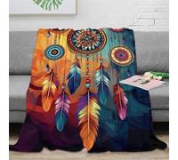3D Printed Dreamcatcher decor Lounge Throw Microfiber Warm Soft Bedding Breathable bohemian tribal art Throw Blanket Lightweight for Students Gamers Movie Nights Young Adults 40x50inch(100x130cm)