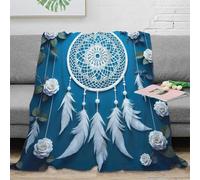 3D Printed Dreamcatcher decor Nap Blanket Microfiber Soft Warm Bedding Lightweight Bohemian wall art Home Blanket Compact for University Students Dorm Dwellers Young Adults 40x50inch(100x130cm)