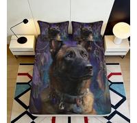 3D Printed Dreamcatcher Dog Fitted Sheet Microfiber Anti-Slip Bedroom Decor Mattress Cover Machine Washable 90x200x25cm