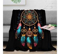 3D Printed Dreamcatcher Home Blanket Microfiber Ultra Soft Warm Bedding Bohemian Art Lounge Throw Machine Washable No Shedding for Kids Adults Families 40x50inch(100x130cm)