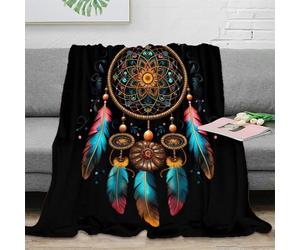 3D Printed Dreamcatcher Nap Blanket Microfiber Soft Warm Bedding Breathable Boho Decor Art Bedding Throw Non Pilling Fade Resistant for Homeowners Renters Families 70×80inch(180x200cm)
