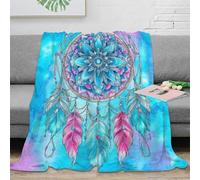 3D Printed Dreamcatcher Soft Throw Microfiber Soft Cosy Bedding Warm Boho Art Design Thermal Blanket for Housewarming New Homeowners 40x50inch(100x130cm)