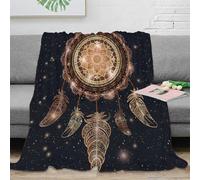 3D Printed Dreamcatcher Throw Blanket Microfiber Soft Cosy Bedding Warm Boho ornamental design Bedding Blanket Wrinkle Resistant Anti Static for Couples Families Guests 40x50inch(100x130cm)