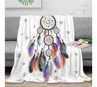 3D Printed Dreamcatcher Warm Blanket Microfiber Warm Thermal Bedding Soft Boho Decor Travel Blanket Premium Gift for Holiday Celebrations Birthday Anniversary 40x50inch(100x130cm)