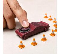 3D Printed Drift Car Fidget Toy, Mini Pocket Drift Car with Spinner, Pocket-Sized Fidget, Smooth Spinning Action, Stress Relief Desk Gadget, Great for Office & Home，Red