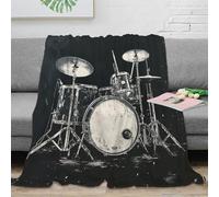 3D Printed Drum Kit Throw Blanket Soft And Warm Super Soft Cozy Fuzzy Warm Throws with Anti-wrinkle/anti-tarnishing Lightweight Kids Boys Girls Christmas Birthday Present Present 40x50inch(100x130cm)
