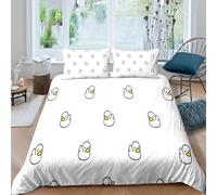3D Printed Ducks Single Bedding Sets Microfibre Cartoon Farm Animals 3 Piece Duvet Cover Set Quilt Cover 135x200 cm with Zipper Closure and 2 Pillowcases for Single Bed G.3075