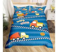 3D Printed Dump Truck Small Double Bed Duvet Cover Set For Kids Teens Cartoon Cars Bedding Set The 3 Pieces includes 1 Quilt Covers 155x220 and 2 Pillowcases L.1545