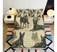 3D Printed Dutch Shepherd Fitted Sheet Microfiber Deep Pocket Non-Slip Bedding Dutch Shepherd Mattress Fitted Cover Washable 180x200x25cm